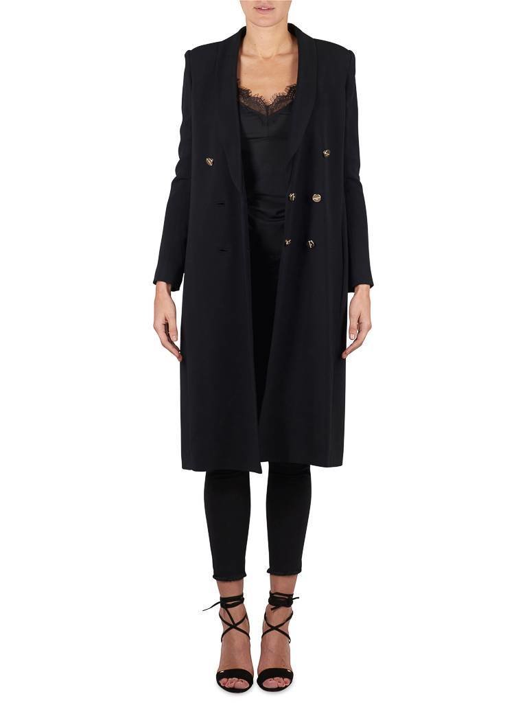 Elisabetta Franchi Lange zweireihigen Blazer schwarz