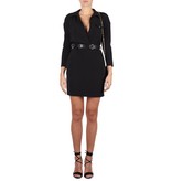 Elisabetta Franchi Wrap dress with pockets and belt black