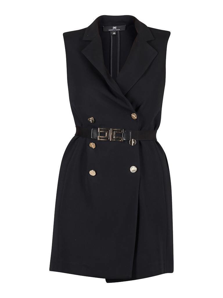 Elisabetta Franchi Gilet Kleid mit Gürtel schwarz