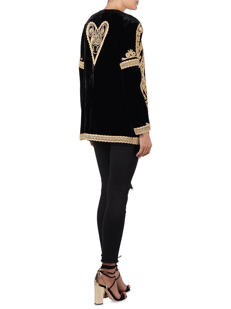 For Love and Lemons Ornate velvet blazer black