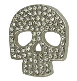 Godert.me Skull rhinestones pin zilver