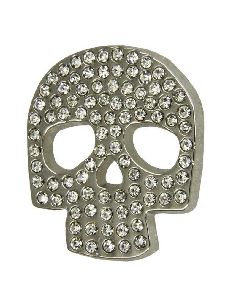 Godert.me Skull rhinestones pin silver