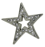 Godert.me Open star rhinestone Pin silber