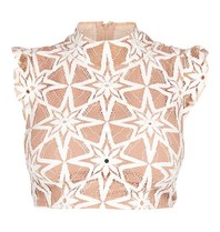 For Love and Lemons Metz Kurztop beige