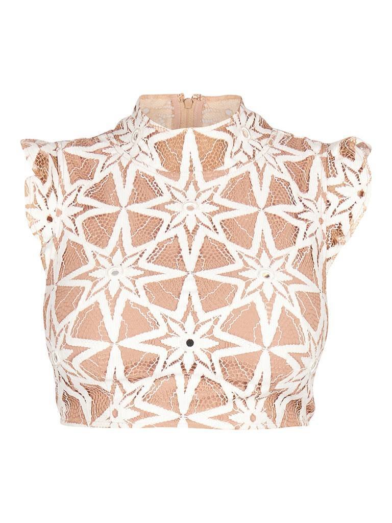 For Love and Lemons Metz cropped top beige