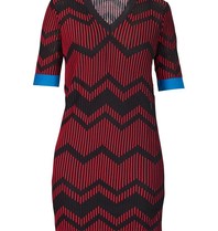 M Missoni Kleid mit V-Ausschnitt rot