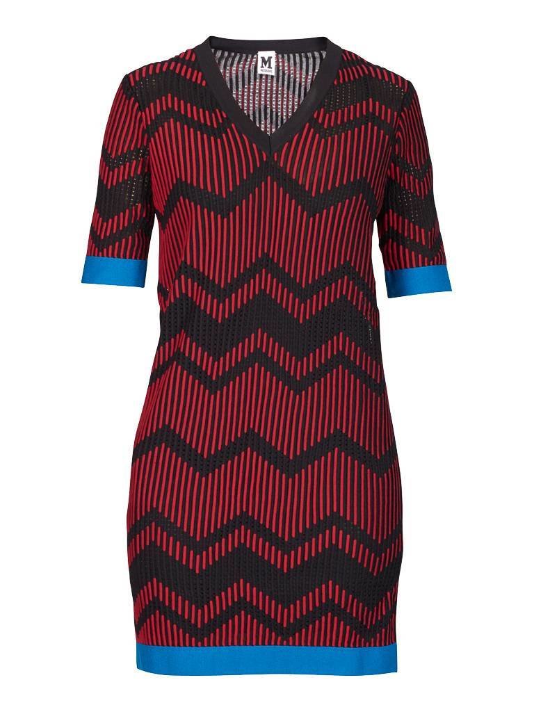 M Missoni Kleid mit V-Ausschnitt rot