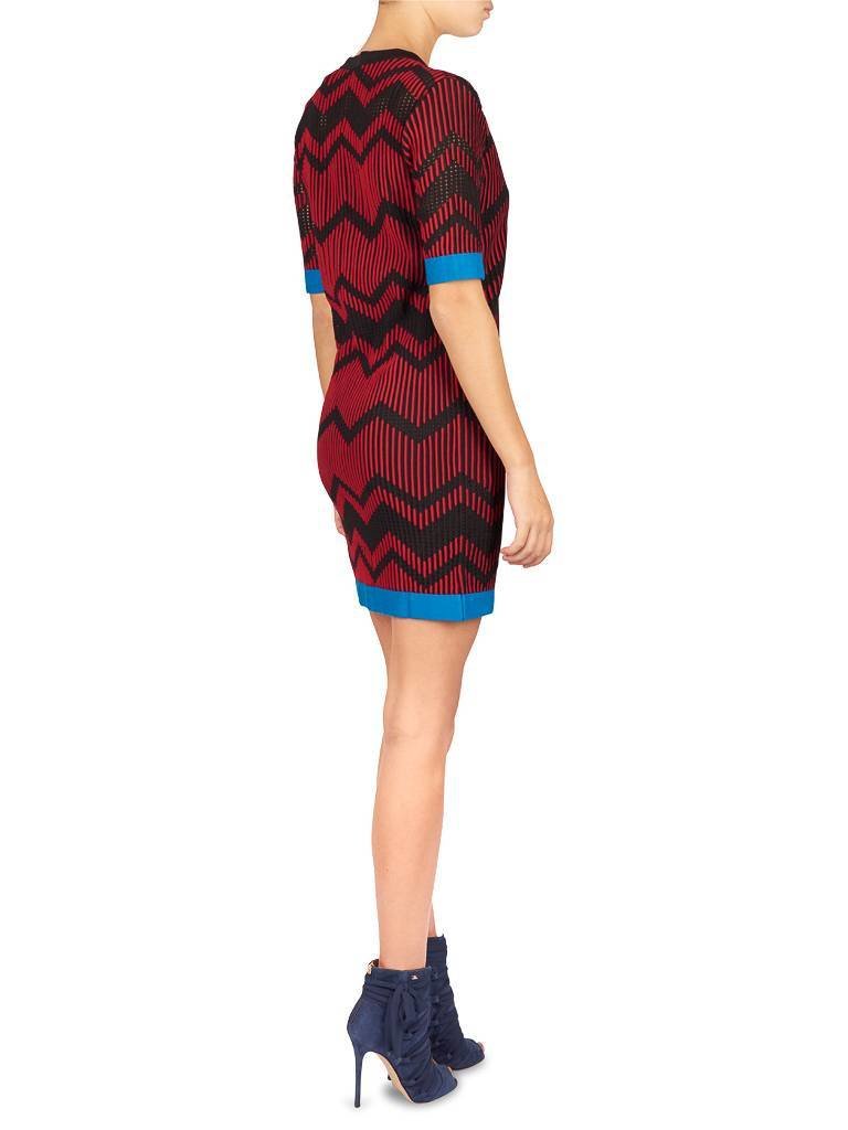 M Missoni Kleid mit V-Ausschnitt rot