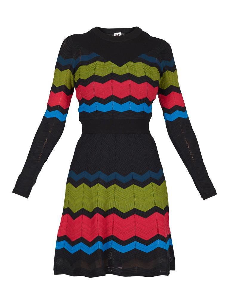 M Missoni Kleid mit langen Ärmeln schwarz