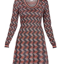 M Missoni Kleid mit langen Ärmeln Orange