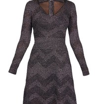M Missoni A-Line Minikleid schwarz-silber