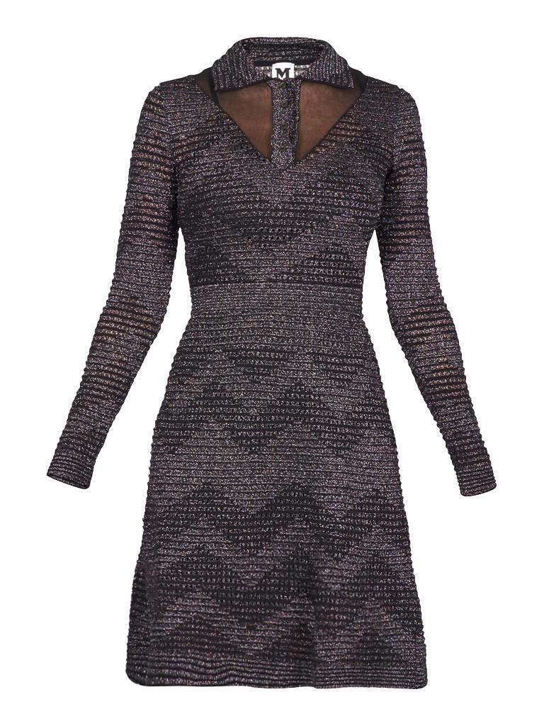M Missoni A-Linie Minikleid schwarz und silber