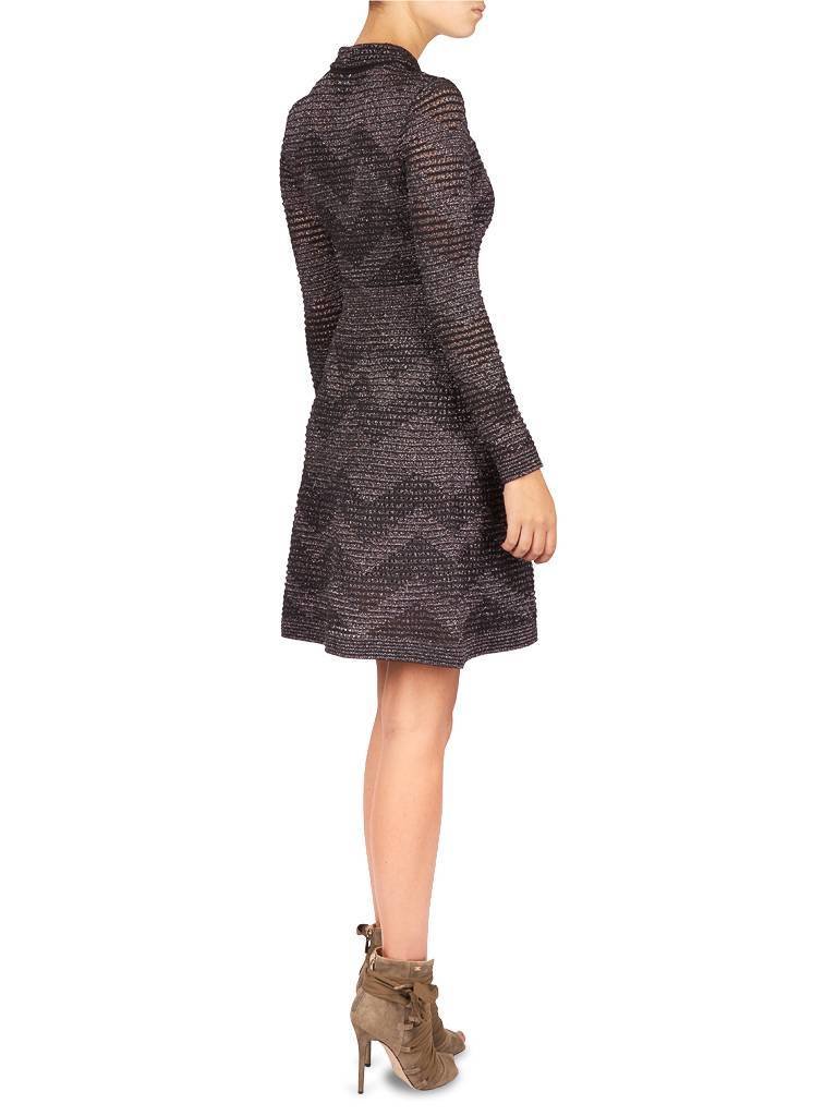 M Missoni A-Linie Minikleid schwarz und silber