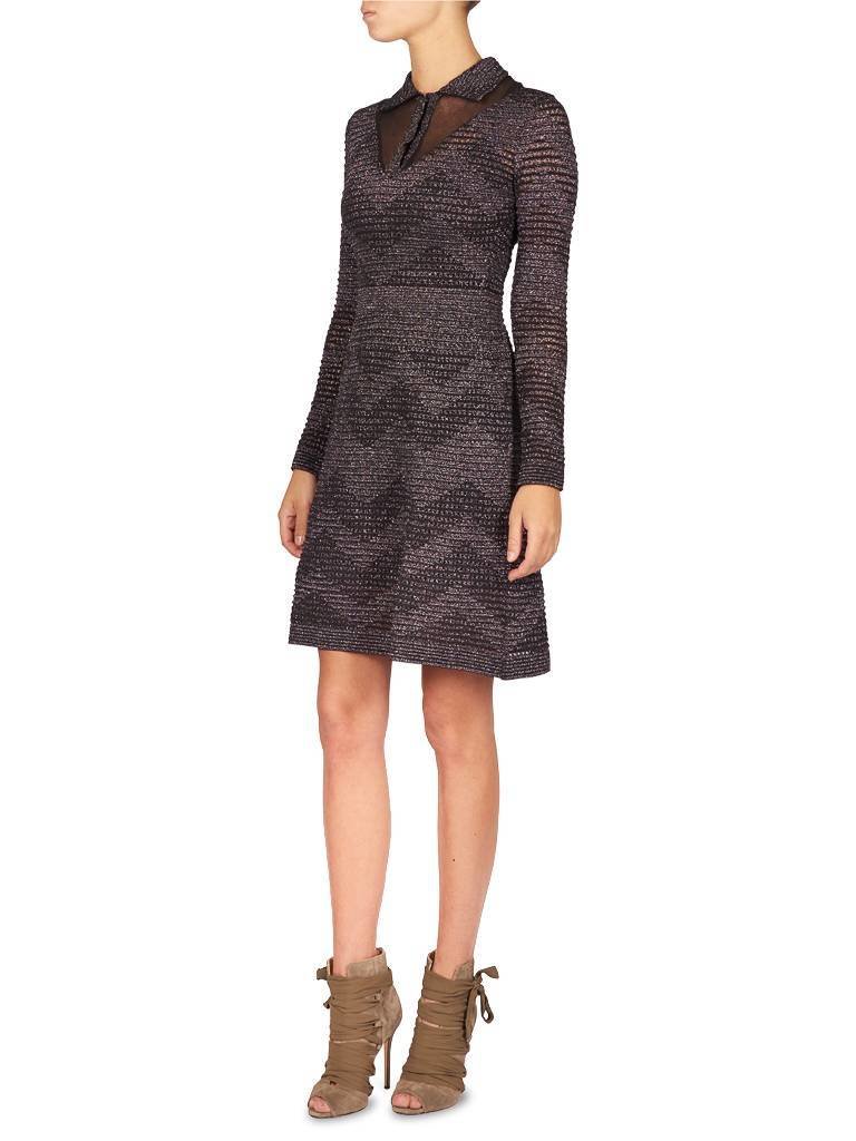 M Missoni A-line mini dress black and silver