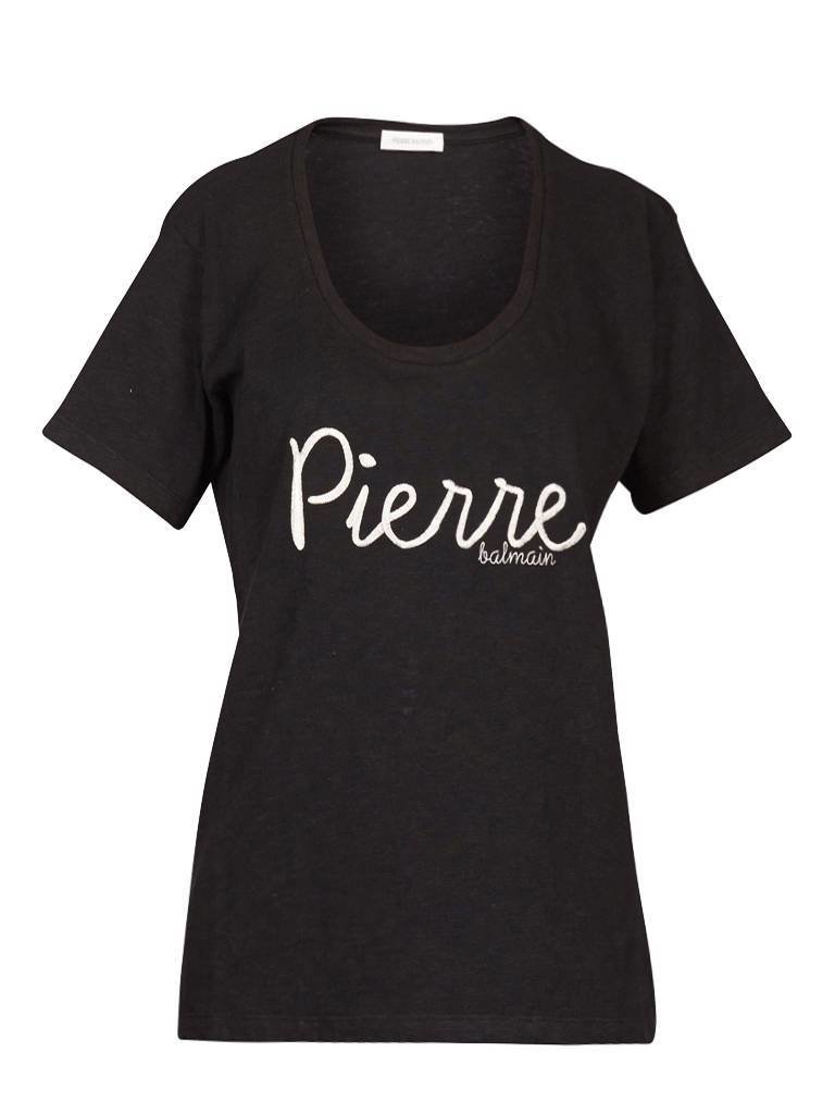 Pierre Balmain T-Shirt mit schwarzem Logo