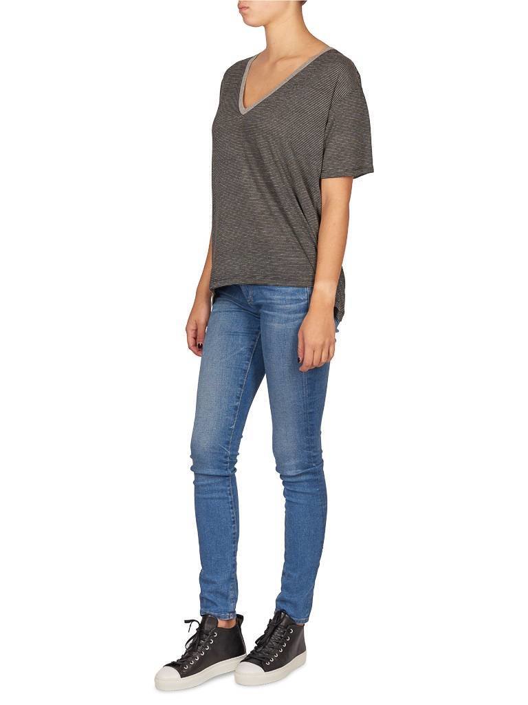 Pierre Balmain gestreifte T-Shirt mit schwarz und grau