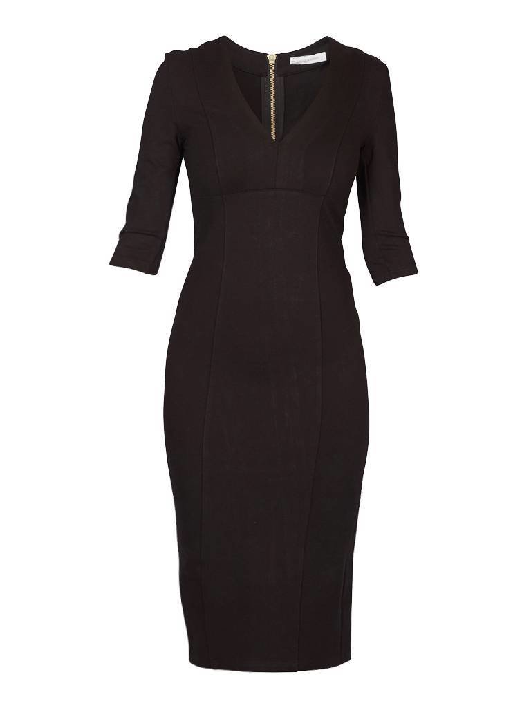 Pierre Balmain-Kleid mit Dreiviertel-Ärmeln schwarz