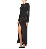 Pierre Balmain Maxi jurk met gouden ritsen zwart