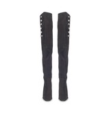 Pierre Balmain Over-the-knee-boots met knopen zwart