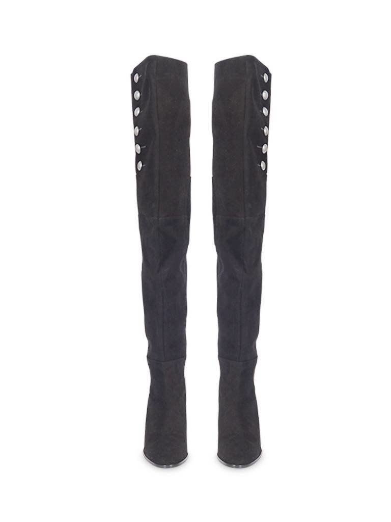 Pierre Balmain Over-the-knee-boots with black buttons