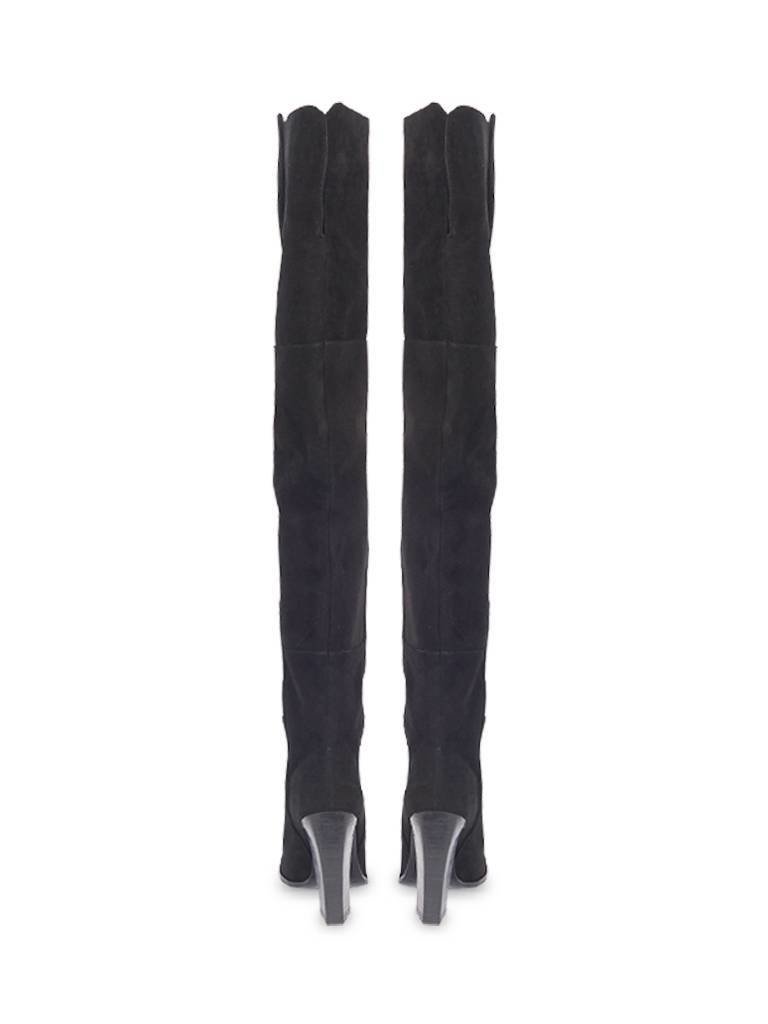 Pierre Balmain Over-the-knee-boots with black buttons
