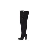 Pierre Balmain Over-the-knee-boots with black buttons