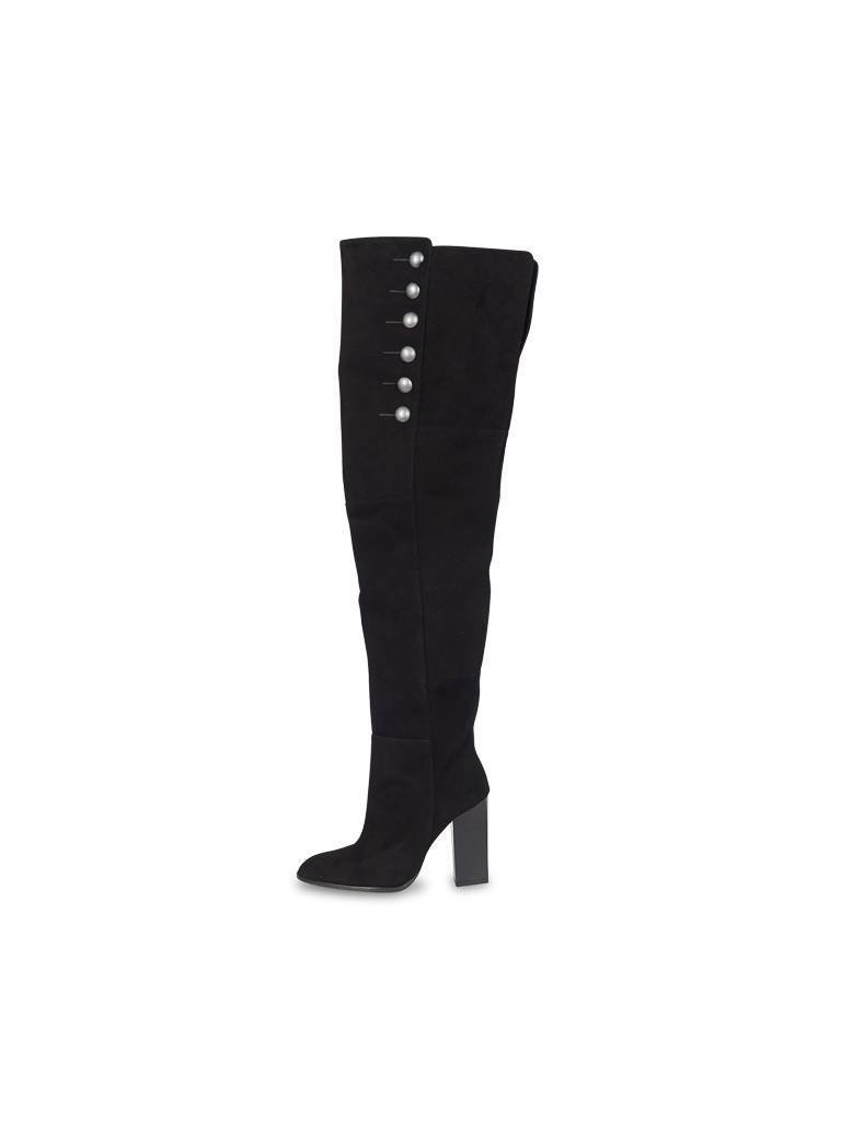 Pierre Balmain Over-the-knee-boots with black buttons