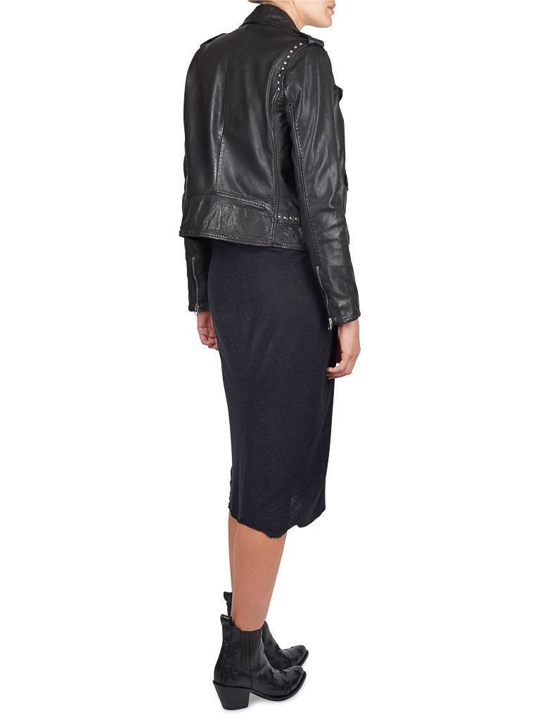 Pinko Impavido leren jas zwart