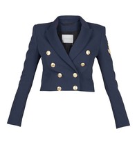 Pierre Balmain Cropped Blazer dark blue