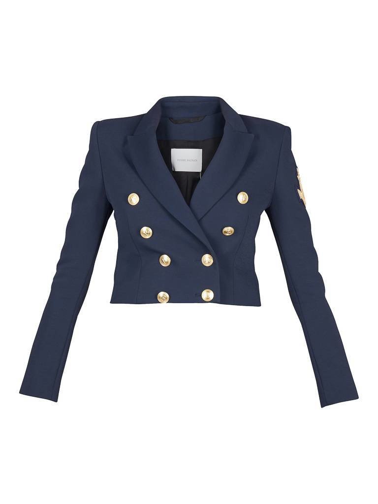 Pierre Balmain Cropped Blazer dunkelblau