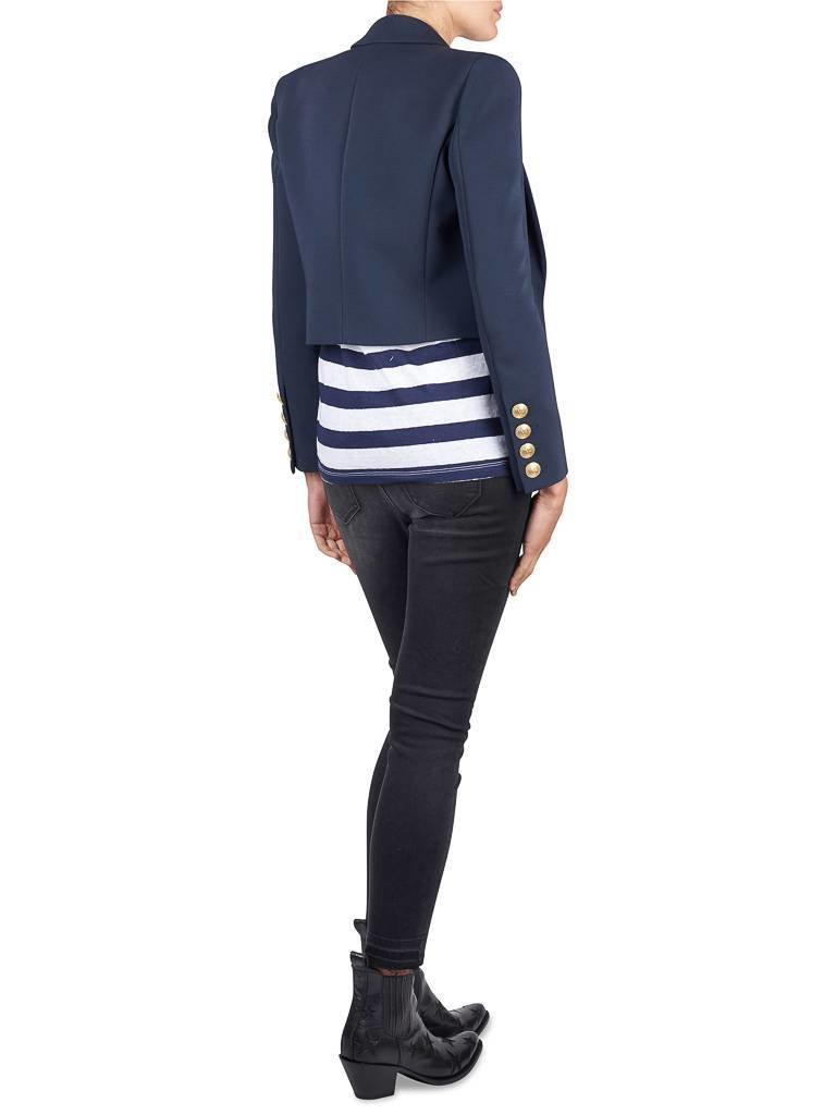 Pierre Balmain Cropped Blazer dark blue