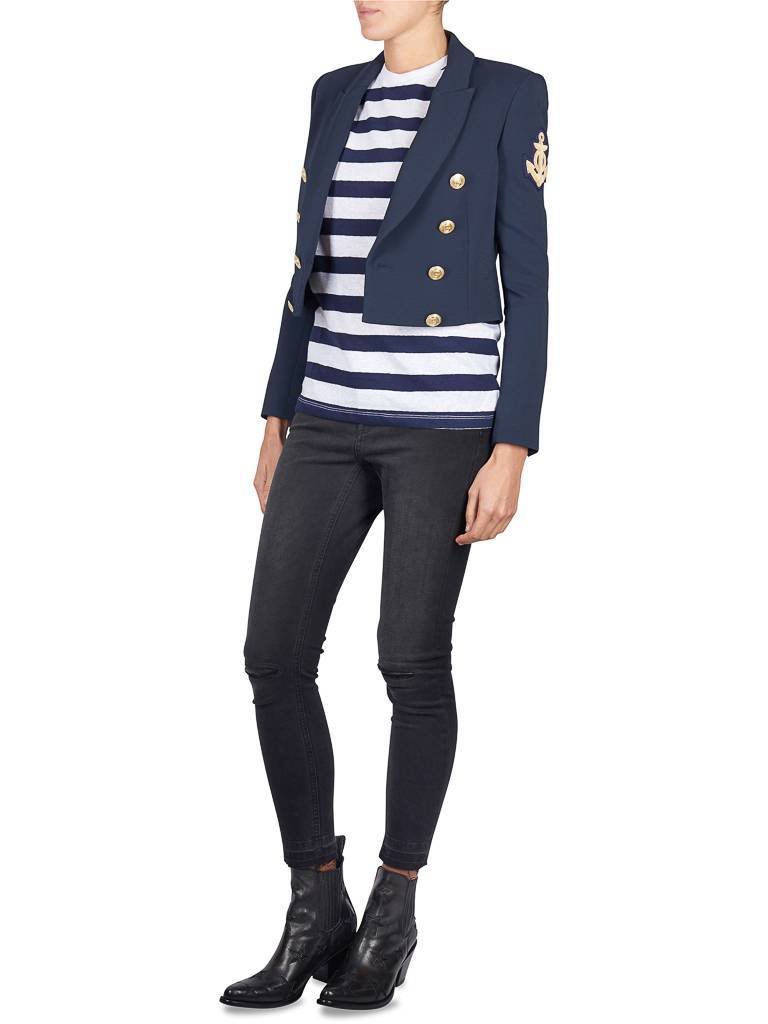 Pierre Balmain Cropped Blazer dunkelblau