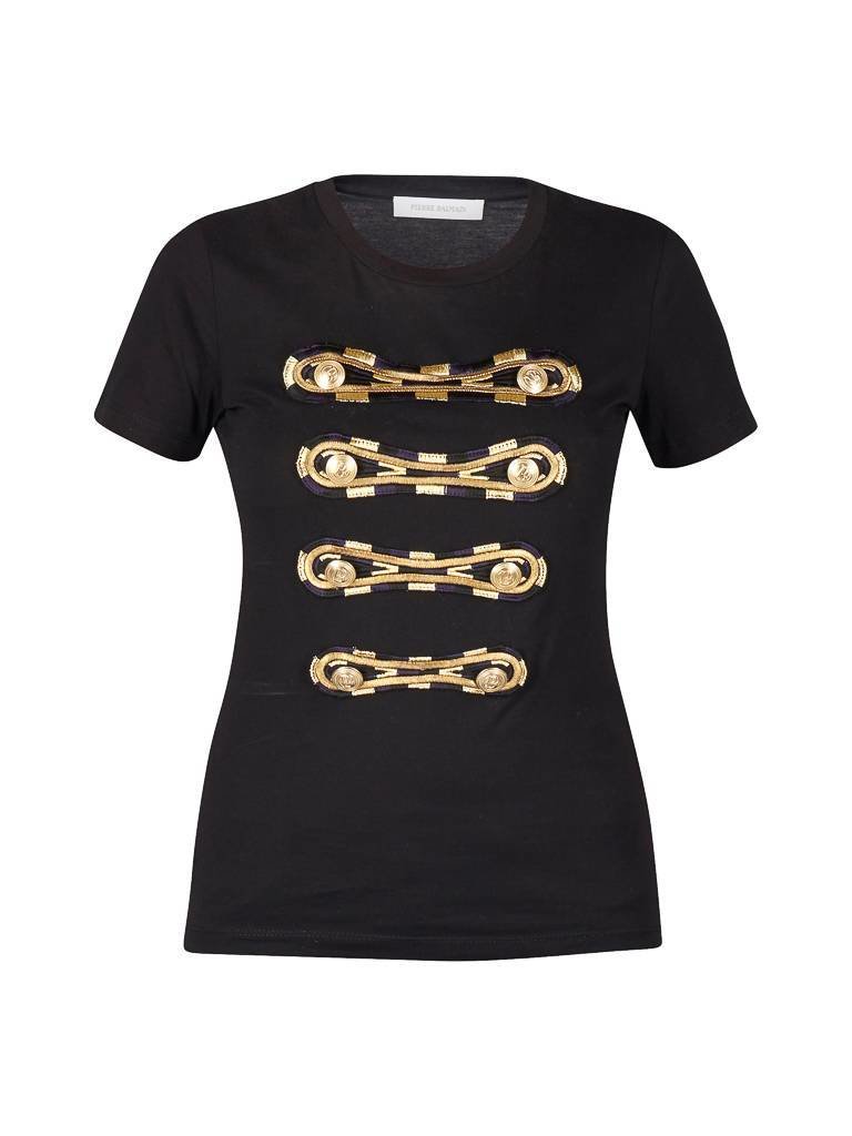 Pierre Balmain Double breasted t-shirt zwart