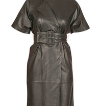 SET Leather dress with ceintuur black