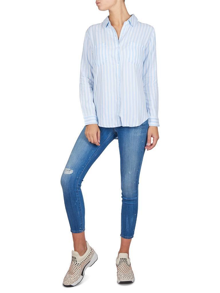 Rails Blouse gestreept lichtblauw
