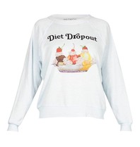 Wildfox Diet dropout sweater lichtblauw