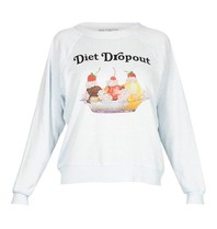 Wildfox Diet dropout sweater light blue