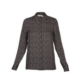 Vince Blouse zwart met grijs patroon