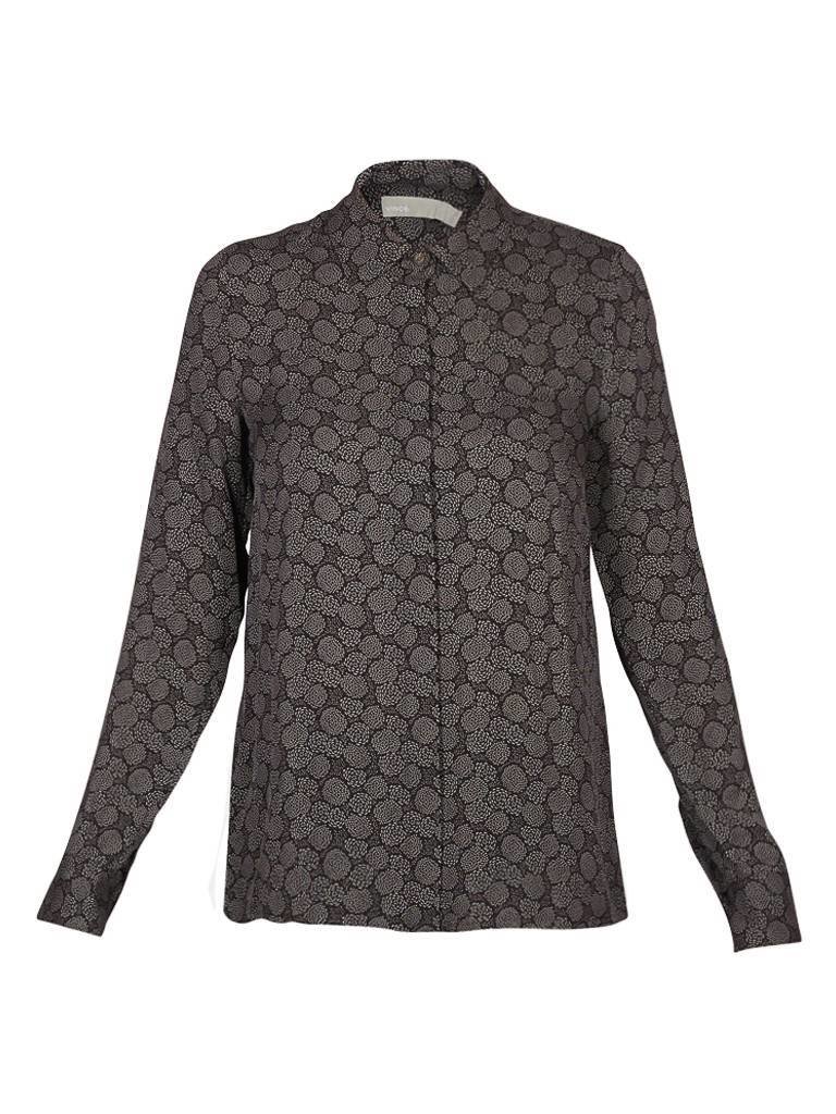 Vince Bluse schwarz mit grauem Muster