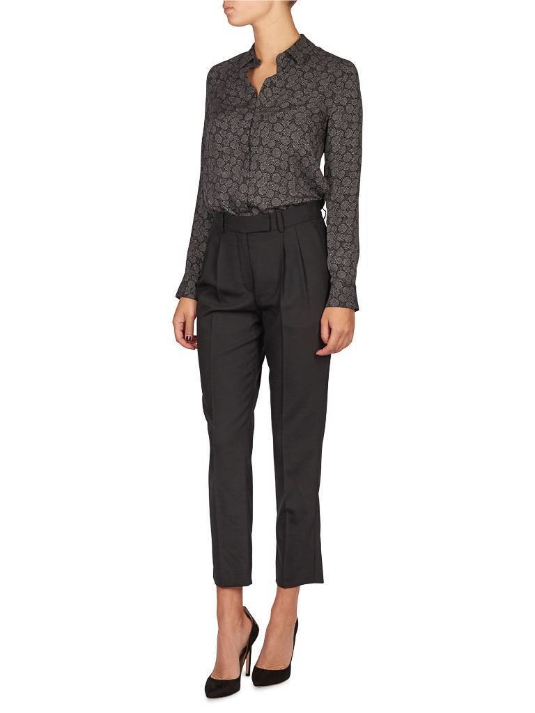 Vince Blouse zwart met grijs patroon