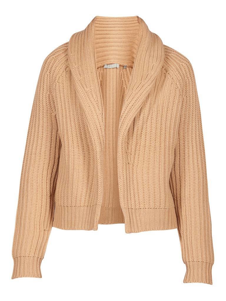 Vince Vest met grote kraag beige