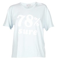 Wildfox 78% Sure t-shirt lichtblauw