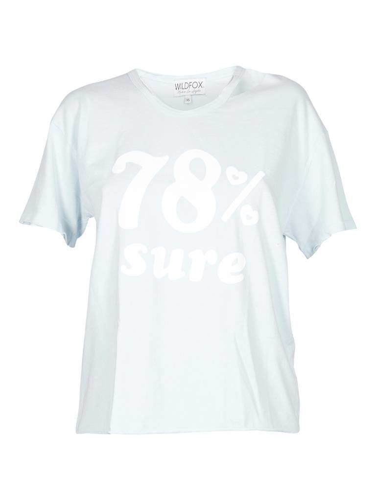 Wildfox 78% Sure t-shirt lichtblauw