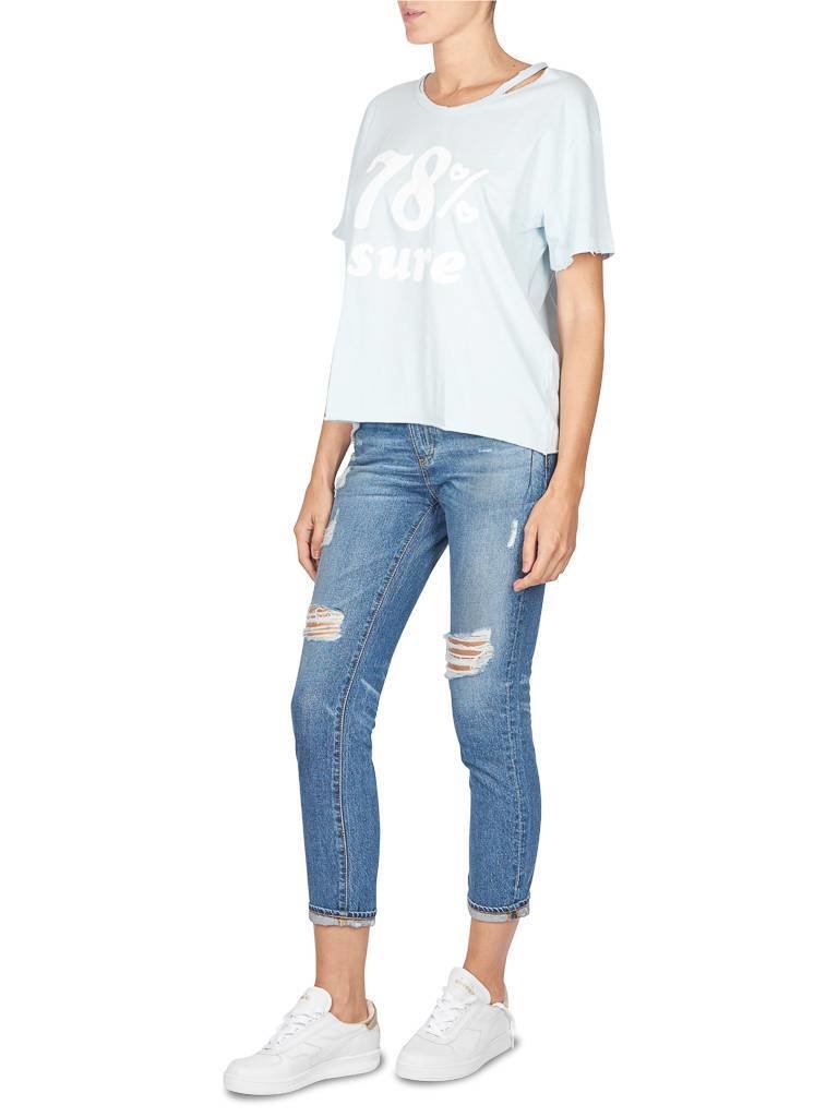 Wildfox 78% Sure T-Shirt mit hellblau