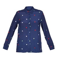 Zoe Karssen Hearts all over blouse donkerblauw