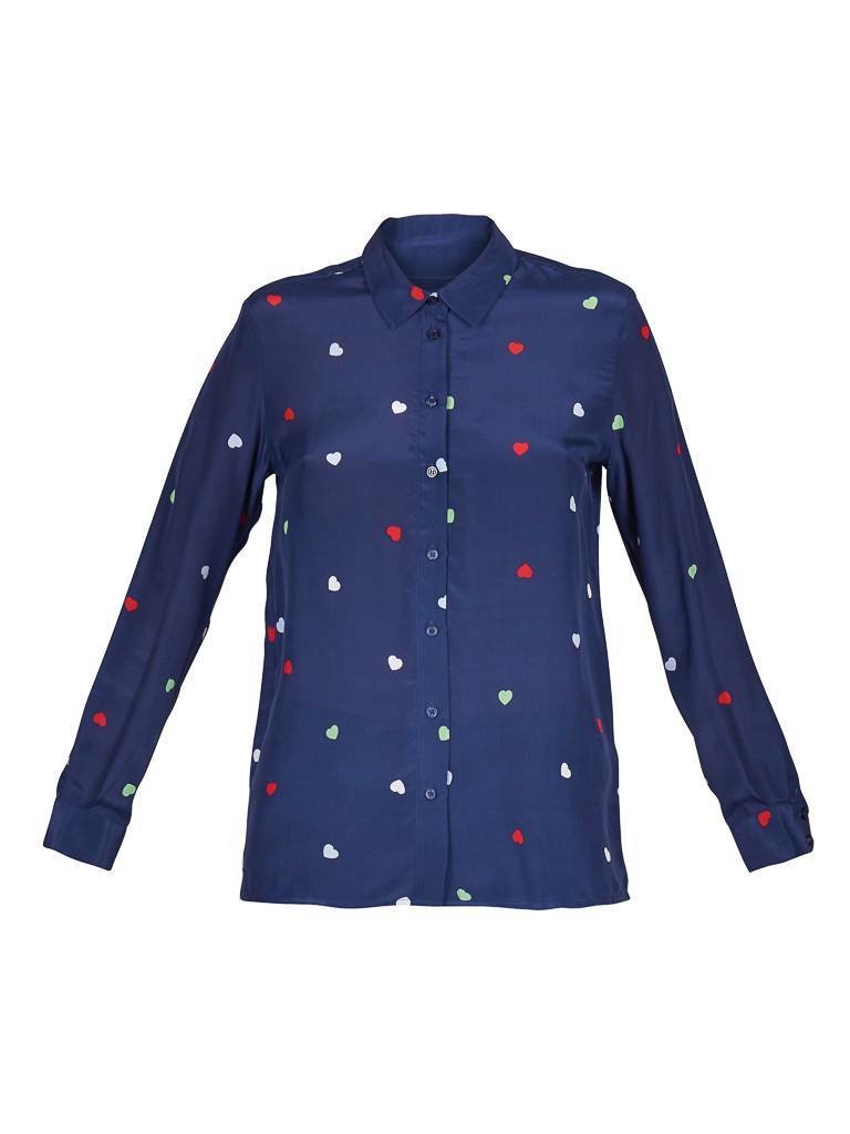 Zoe Karssen Hearts all over Bluse dunkelblau