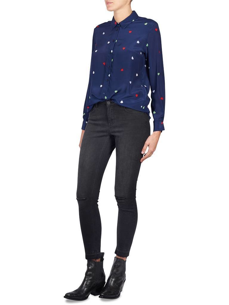 Zoe Karssen Hearts all over Bluse dunkelblau