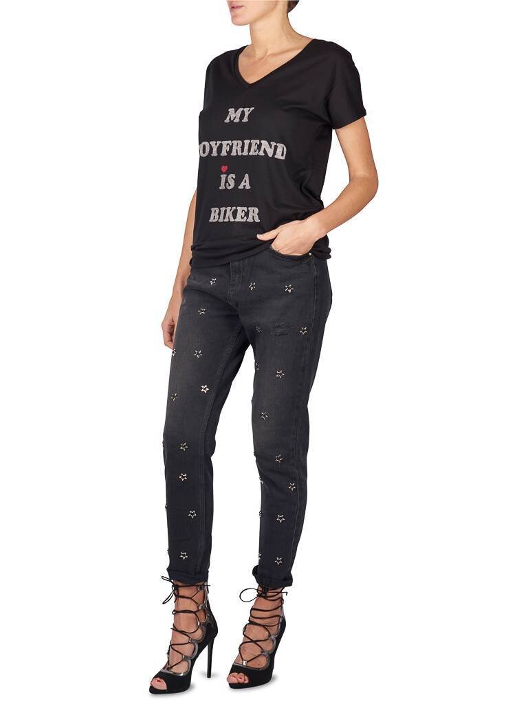 Zoe Karssen My boyfriend is a biker t-shirt zwart