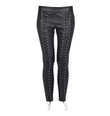 Zoe Karssen Lace up leather pants black