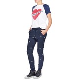 Zoe Karssen Cartoon eyes all over sweatpants dark blue